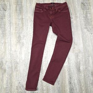 JUST BLACK Maroon Low Rise Skinny Jeans | Size 26 | Stretch & Lift